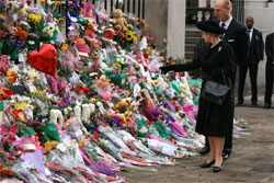 Shrine of flowers still from The Queen